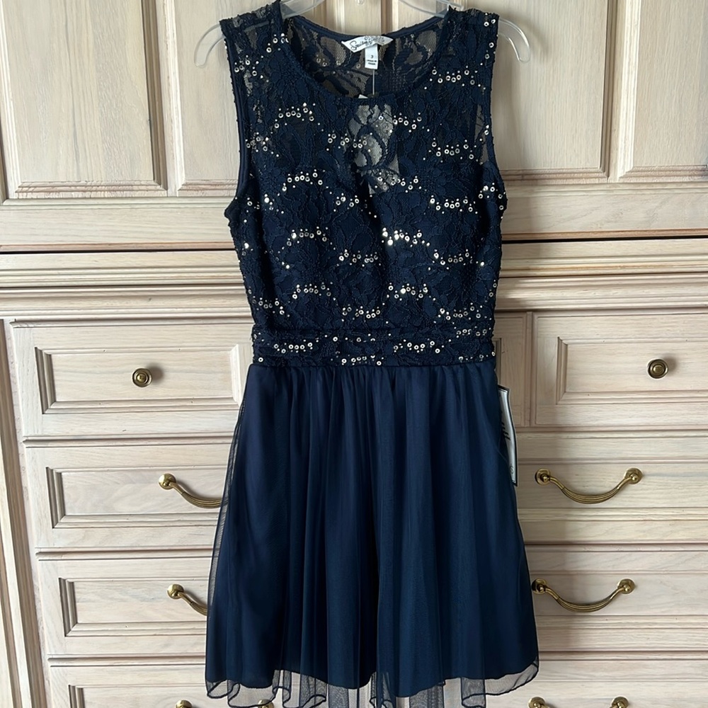 NWT sleeveless lace dress with sequin detail